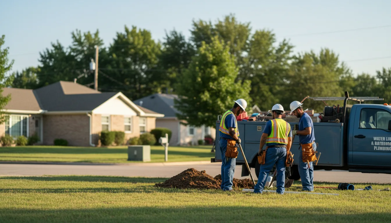 Residential water line and bathroom plumbing service in Mitchell, IN